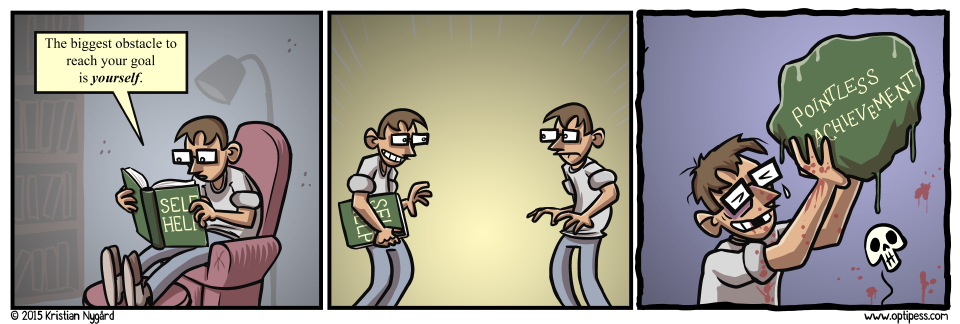 Another lifehack: Huge and heavy self help books can often double as a murder weapon!